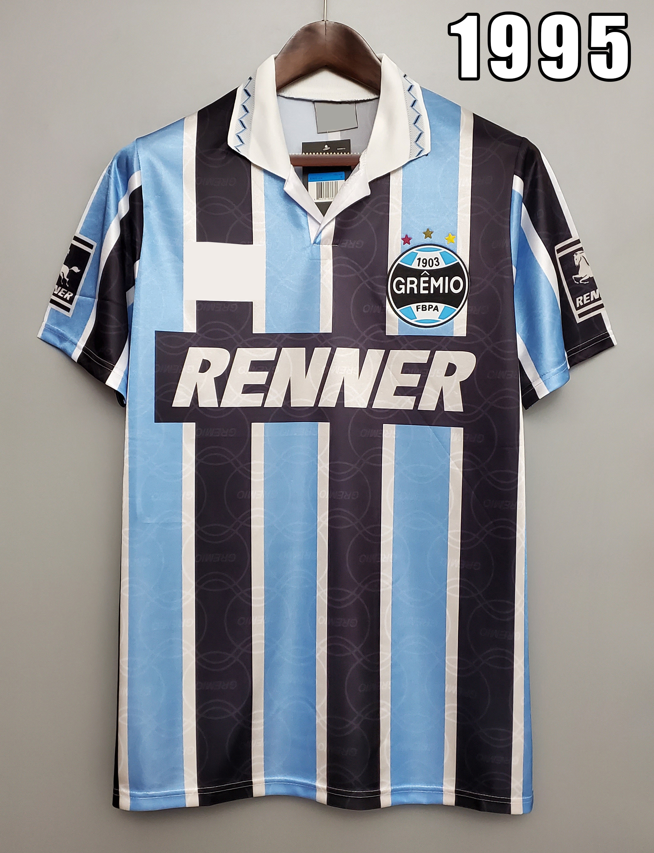 Gremio 1995 retro soccer jersey Ronaldinho ZINHO NENE WARLEY Porto Alegre home blue black vintage old classic football shirt, Black;yellow
Gremio 1995 retro soccer jersey Ronaldinho ZINHO NENE WARLEY Porto Alegre home blue black vintage old classic football shirt, Black;yellow