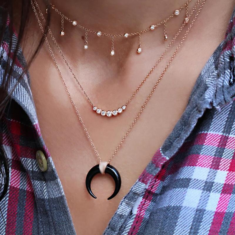Pendant Necklaces Vintage Fashion Multilevel Gold For Women Black Moon Horn Crystal Necklace 2021 Female Boho Jewelry Gift
Pendant Necklaces Vintage Fashion Multilevel Gold For Women Black Moon Horn Crystal Necklace 2021 Female Boho Jewelry Gift