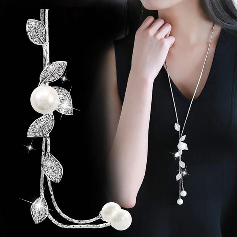 Pendant Necklaces Simulated Pearl Leaf Choker For Women Silver Color Chain Long Necklace Jewelry Accessories Trendy Kolye
Pendant Necklaces Simulated Pearl Leaf Choker For Women Silver Color Chain Long Necklace Jewelry Accessories Trendy Kolye