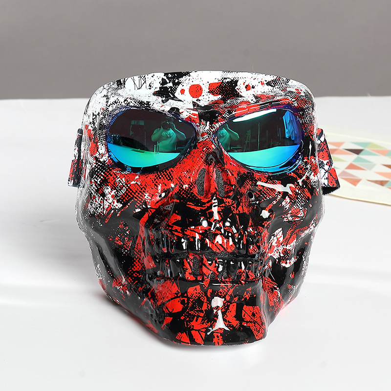 Motorcycle With Personality Skull Motocross Riding Windproof Face Mask MTB ATV Ski Goggles Off Road MOTO Racing Helmet Halloween Atmosphere Masks