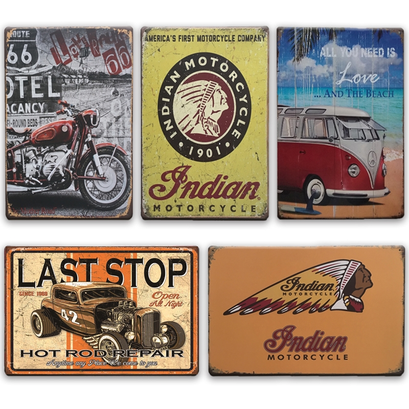 2021 Funny Motorcycle Indian Metal Wall Art Tin Sign Plaque Metal Vintage Garage Home Decor Retro Route 66 Car Iron Painting Decoration
2021 Funny Motorcycle Indian Metal Wall Art Tin Sign Plaque Metal Vintage Garage Home Decor Retro Route 66 Car Iron Painting Decoration
