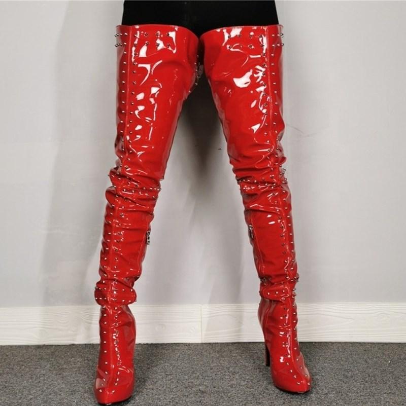 Ladies Hot red Rivet Ornament Sexy Long Thigh Boots Big Size Women Shoes Wholesale High Heel Over The Knee Boots
Ladies Hot red Rivet Ornament Sexy Long Thigh Boots Big Size Women Shoes Wholesale High Heel Over The Knee Boots