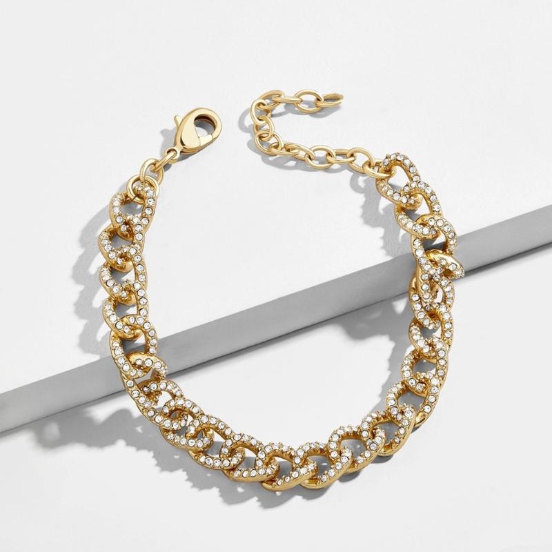 Luxury Gold Color CZ Cuban Bracelet Fashion Men Women Link Chain Paved Rhinestone Bracelet Charm Wedding Jewelry Accessories
Luxury Gold Color CZ Cuban Bracelet Fashion Men Women Link Chain Paved Rhinestone Bracelet Charm Wedding Jewelry Accessories