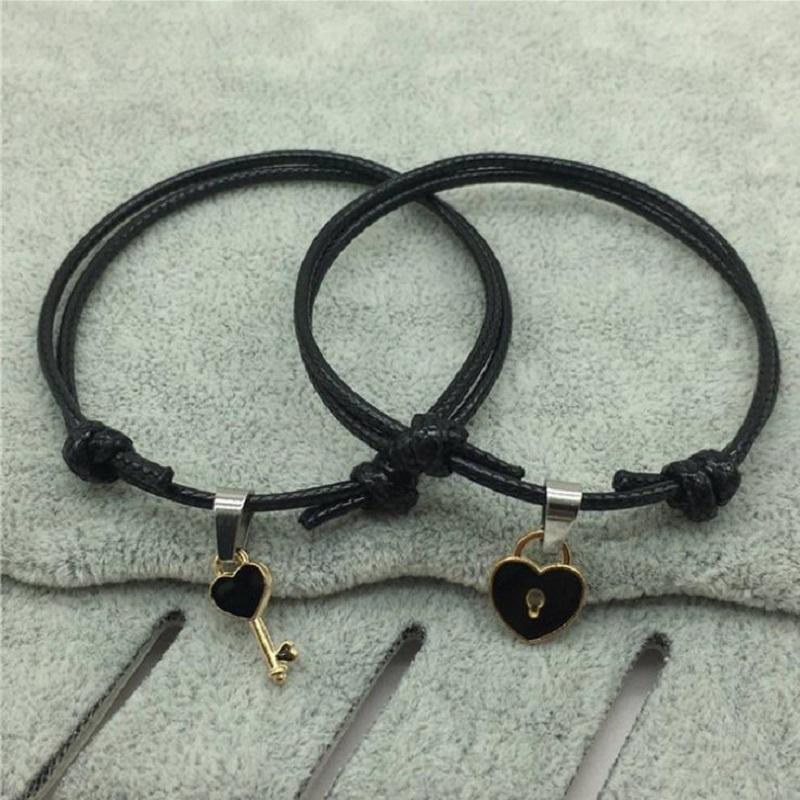 Charm Bracelet Gift Couple Accessories Strand Bracelet Simple Couple Heart