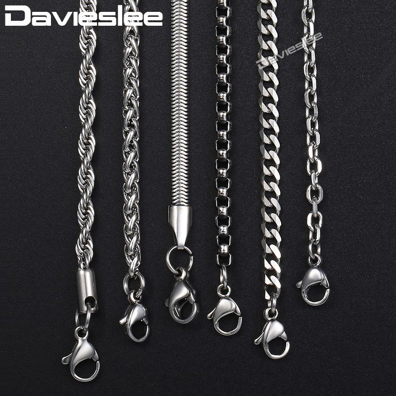 Davieslee Chain Necklaces For Men Stainless Steel Silver Rolo Wheat Box Snake Chains Mens Necklace Classic 3mm 18-26inch LKNN1
Davieslee Chain Necklaces For Men Stainless Steel Silver Rolo Wheat Box Snake Chains Mens Necklace Classic 3mm 18-26inch LKNN1