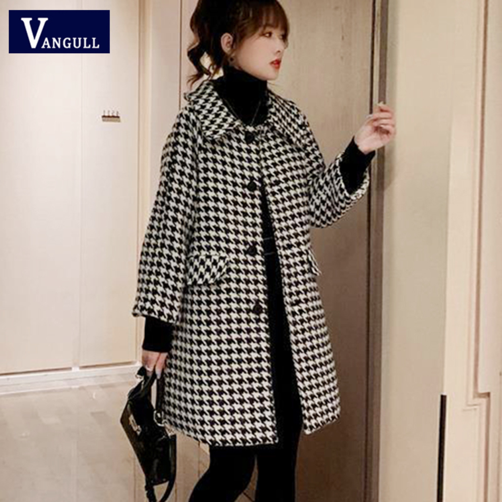 Vangull Winter Black White Plaid Wool Women Jacket New Chic Office Lady Pocket Work Coat Female Slim Single Breasted Outerwear
Vangull Winter Black White Plaid Wool Women Jacket New Chic Office Lady Pocket Work Coat Female Slim Single Breasted Outerwear