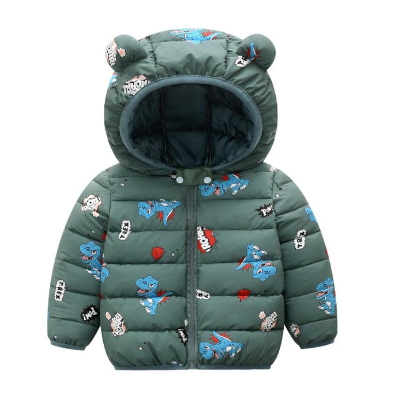 New Autumn Winter Baby Girls Jacket For Boys Cartoon Print Coat Kids Hooded Outerwear Coat Children Jackets Toddler Clothes