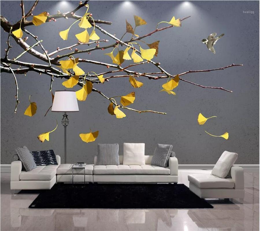 Custom wallpaper 3d mural hand-painted new Chinese ginkgo pen flower bird TV background wall bedroom decorative 3d wallpaper1, As pic
Custom wallpaper 3d mural hand-painted new Chinese ginkgo pen flower bird TV background wall bedroom decorative 3d wallpaper1, As pic