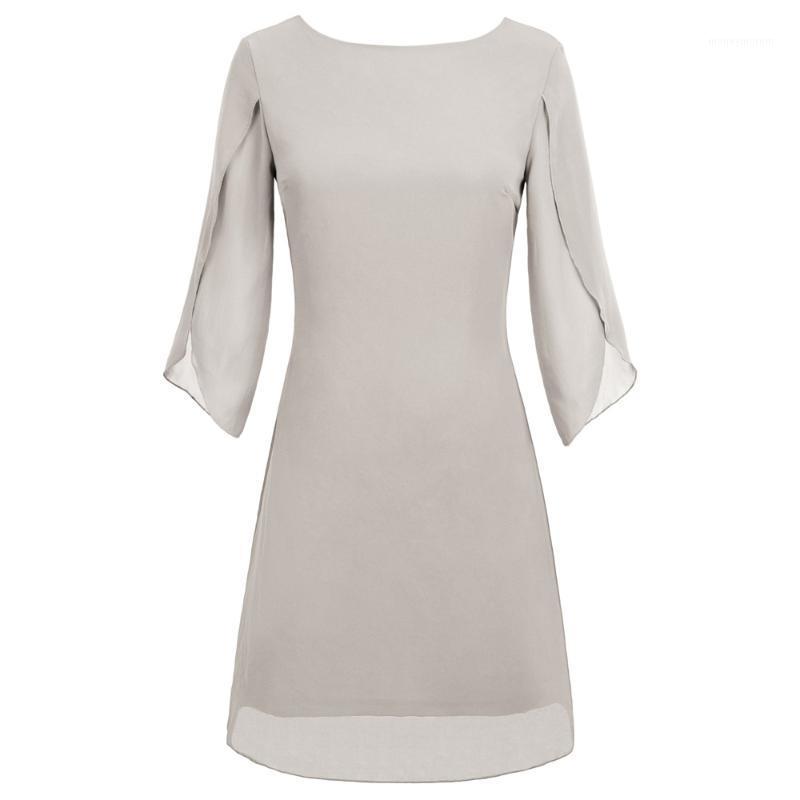 Women' Dresses Summer Casual Dresses Elegant Double-Layer 3/4 Split Sleeves Scoop Neck V-Back Chiffon Dress Female Pure Color1, Black
Women' Dresses Summer Casual Dresses Elegant Double-Layer 3/4 Split Sleeves Scoop Neck V-Back Chiffon Dress Female Pure Color1, Black