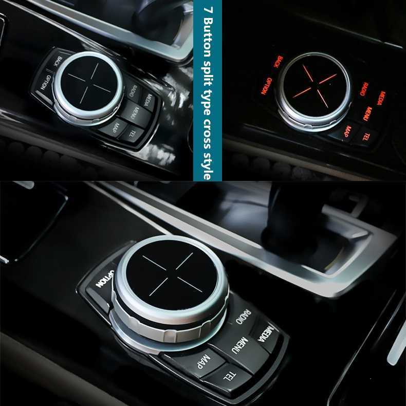 New Aluminum Multimedia Control Knob Button Cover Cap For BMW 1 2 4 3 5 Series X1 X3 X5 X6 GT iDrive F30 E90 E92 E60 E61 Car Styling