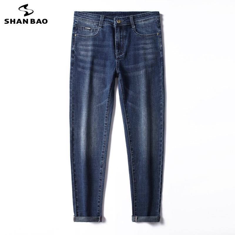SHAN BAO Men's Fitted Fashion Jeans 2021 Spring Brand Clothing Classic Embroidery High Quality Cotton Stretch Slim Denim Jeans, Blue 
SHAN BAO Men's Fitted Fashion Jeans 2021 Spring Brand Clothing Classic Embroidery High Quality Cotton Stretch Slim Denim Jeans, Blue