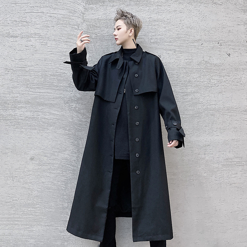 2020 Belt 3/4 Male Long Trench Coat Japanese Streetwear Vintage Black Jacket Outerwear Afvl, Black f418
2020 Belt 3/4 Male Long Trench Coat Japanese Streetwear Vintage Black Jacket Outerwear Afvl, Black f418