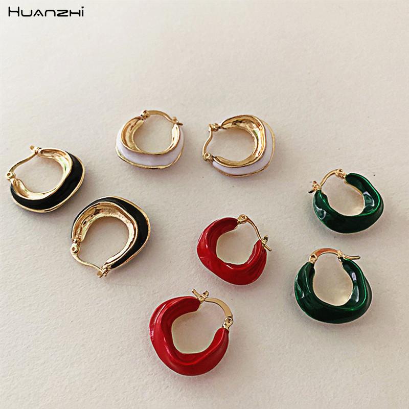 Hoop & Huggie HUANZHI 2021 Trendy Retro Multicolor Enamel Metal Geometric Irregular Golden Brass Earrings For Women Girls Jewelry
Hoop & Huggie HUANZHI 2021 Trendy Retro Multicolor Enamel Metal Geometric Irregular Golden Brass Earrings For Women Girls Jewelry