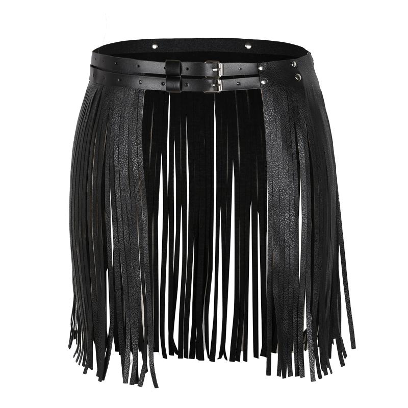Womens Fringe Tassel Skirt Belt For Dancing Adjustable Faux Leather Clubwear Waistband Stage Performance Costume, Black
Womens Fringe Tassel Skirt Belt For Dancing Adjustable Faux Leather Clubwear Waistband Stage Performance Costume, Black