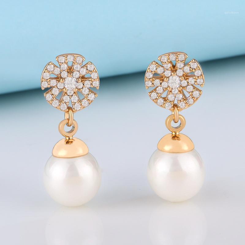 OCESRIO White Natural Pearl Sun Flower Earrings CZ Dangle Pearl Earrings for Women Wedding Rose Gold Jewelry Women ers-u081
OCESRIO White Natural Pearl Sun Flower Earrings CZ Dangle Pearl Earrings for Women Wedding Rose Gold Jewelry Women ers-u081