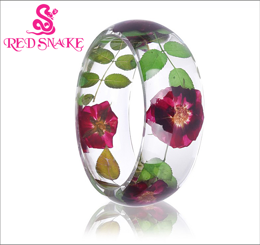 RED SNAKE Fashion Pure Manual Flowers and Green Leaves shape Inside Transparent Resin Bracelet for Women
RED SNAKE Fashion Pure Manual Flowers and Green Leaves shape Inside Transparent Resin Bracelet for Women