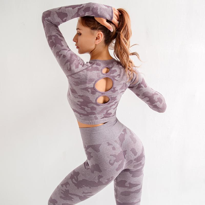 Women Seamless 2 Piece Camouflage Yoga Set Gym Fitness Clothing Long Sleeves Sports Tops Leggings Tights Suit Workout Sportswear, Blackpants
Women Seamless 2 Piece Camouflage Yoga Set Gym Fitness Clothing Long Sleeves Sports Tops Leggings Tights Suit Workout Sportswear, Blackpants