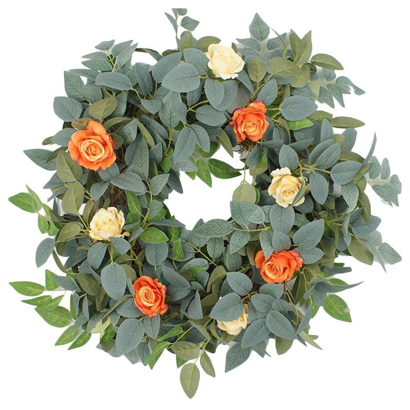Artificial Spring Summer Wreath for Front Door Wall Window Wedding Party Garden Farmhouse Home Decor, As shown 
Artificial Spring Summer Wreath for Front Door Wall Window Wedding Party Garden Farmhouse Home Decor, As shown