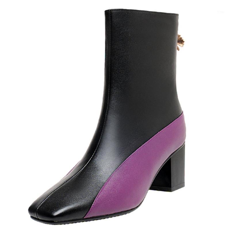 Winter Fashion Crude High Heel Pointed Leather Casual Women Ankle Boots Squared Mixed-color Zip Women Shoes Botas Feminina1, Black
Winter Fashion Crude High Heel Pointed Leather Casual Women Ankle Boots Squared Mixed-color Zip Women Shoes Botas Feminina1, Black