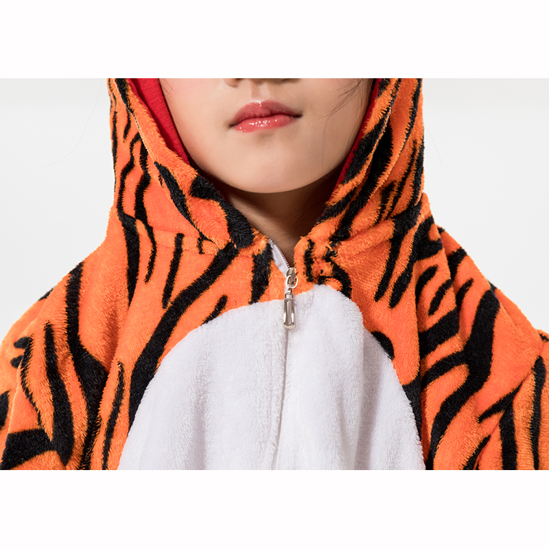 Unicorn Onesies for Children Pajamas Winter Animal Jumpsuit Kids Flannel Cosplay Tiger Flannel Sleepwear for 4 6 8 10 12Y 201104