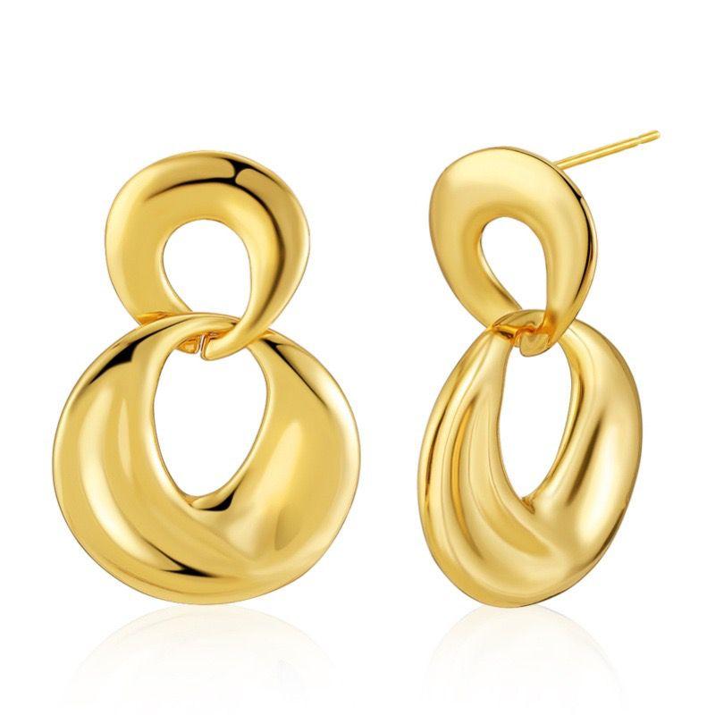 Dangle & Chandelier RUI JIA DUSK Cold Wind 18K Gold Irregular Circle Geometry European And American Trend Texture Earrings, Silver
Dangle & Chandelier RUI JIA DUSK Cold Wind 18K Gold Irregular Circle Geometry European And American Trend Texture Earrings, Silver