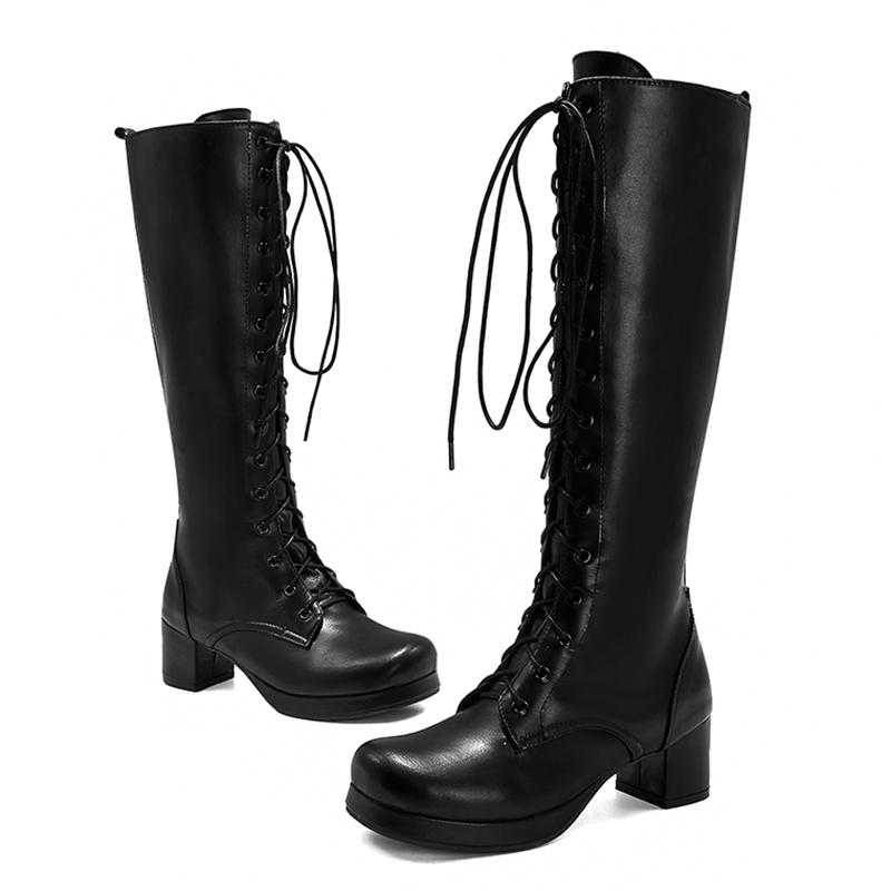Lucyever 2020 Autumn Winter Women Square Heels Knee High Boots Fashion Cross Strap PU Leather Long Boots Female Platform Botas, Purple
Lucyever 2020 Autumn Winter Women Square Heels Knee High Boots Fashion Cross Strap PU Leather Long Boots Female Platform Botas, Purple