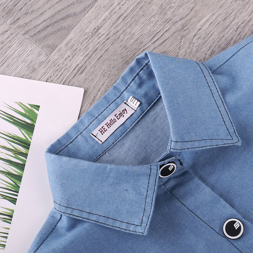 HE Hello Enjoy Teenagers Girls Clothing Sets 2020 Summer Dot Sling Princess Dress +Denim Blouse Clothes For Girl 8 10 12 YearsX1019