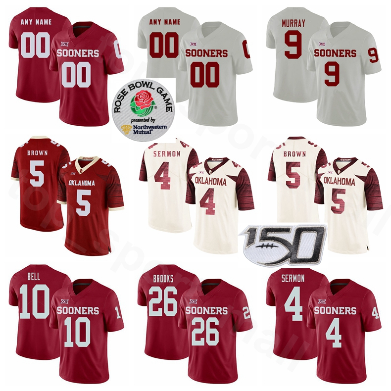Oklahoma Sooners NCAA College Football 5 Marquise Brown Jersey 9 Kenneth Murray Jr 4 Trey Sermon Kennedy Brooks Blake Bell Big 12 XII, With 150th patch
Oklahoma Sooners NCAA College Football 5 Marquise Brown Jersey 9 Kenneth Murray Jr 4 Trey Sermon Kennedy Brooks Blake Bell Big 12 XII, With 150th patch