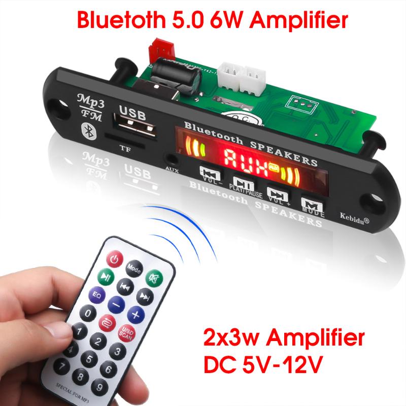 Bluetooth 6W 5.0 Handsfree Recording 12V USB FM Aux MP3 Decoder Board Module Radio Player With RF Remote Control Audio 
Bluetooth 6W 5.0 Handsfree Recording 12V USB FM Aux MP3 Decoder Board Module Radio Player With RF Remote Control Audio