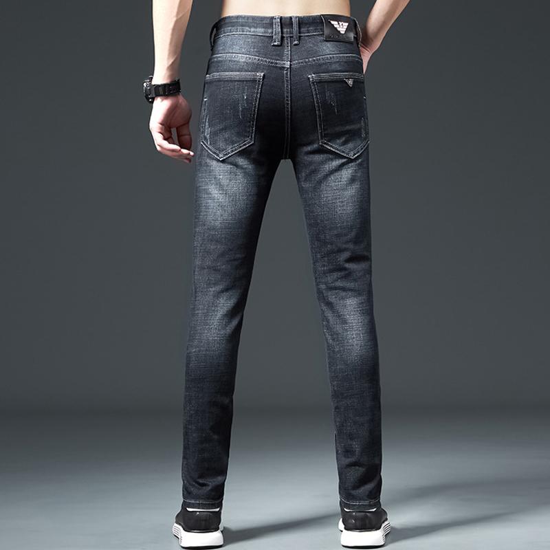 Men's Jeans Winter Autumn Slim Elastic Cotton Italy Eagle Brand Fashion Business Classic Style Denim Pants Trousers Male