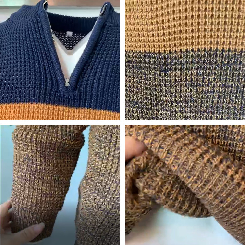 Sweater Men Clothes Color Block Fashion Man Slim Plus Size Knitted Pullover Long Sleeve Top Autumn Winter Mens Sweaters Knit 201203