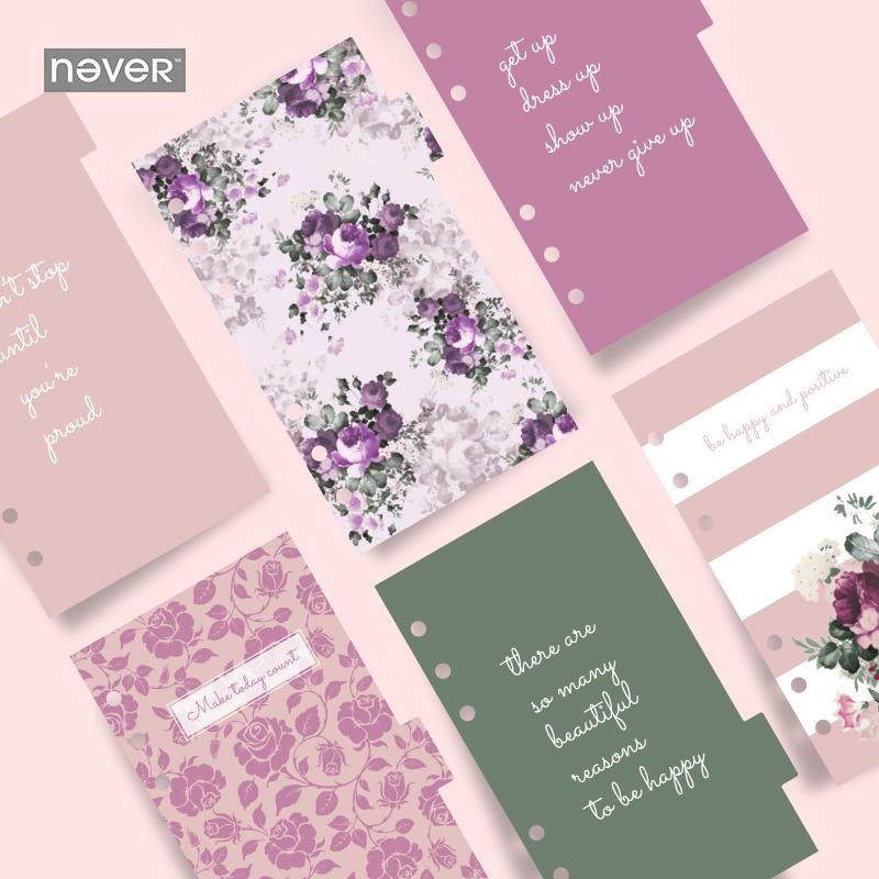 NEVER Rose Series A6 Planner Dividers Index Pages for Filofax Spiral Notebook filler Papers diary bookmark 6 Sheets Stationery
NEVER Rose Series A6 Planner Dividers Index Pages for Filofax Spiral Notebook filler Papers diary bookmark 6 Sheets Stationery