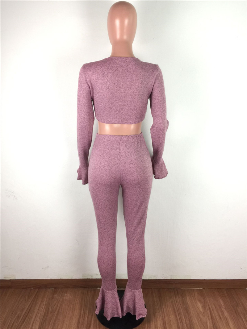 Women 2 piece set S-2XL jacket jumpsuits flare pants fall winter casual clothing bandage sweatsuit crop top designer outfits yoga cardigan capris