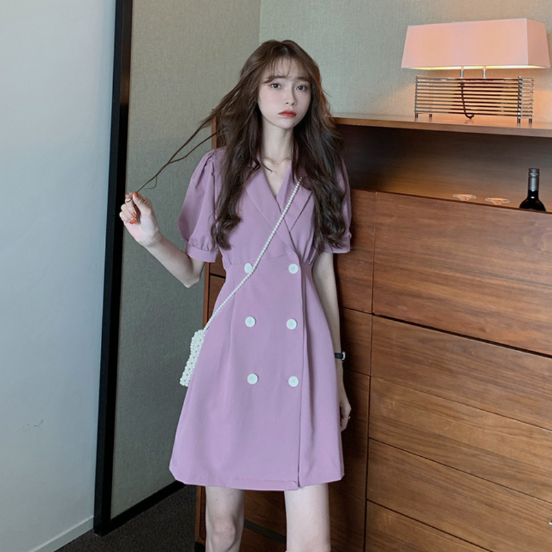 2021 New Korean edition female large fat mm double breasted suit fitting short sleeve women's dress 6XPB, Black
2021 New Korean edition female large fat mm double breasted suit fitting short sleeve women's dress 6XPB, Black
