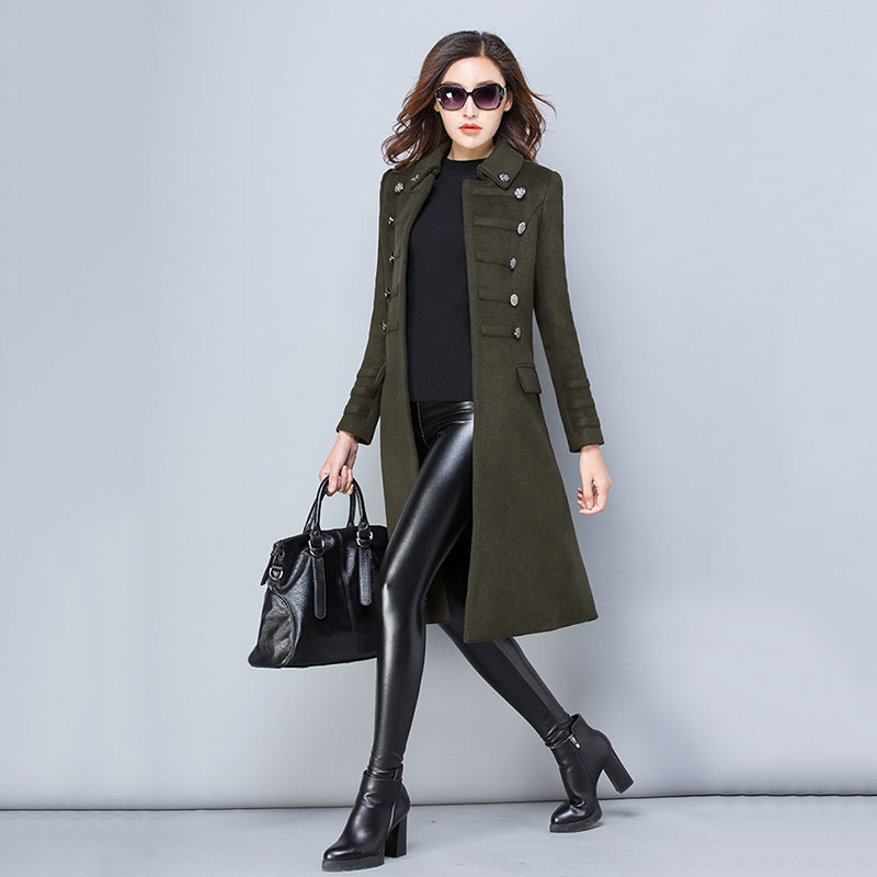 Winter Large size S-3XL Wool Women Jacket Coat Autumn Fashion Mid long High quality Double-breasted Female Outerwear ll582 201030