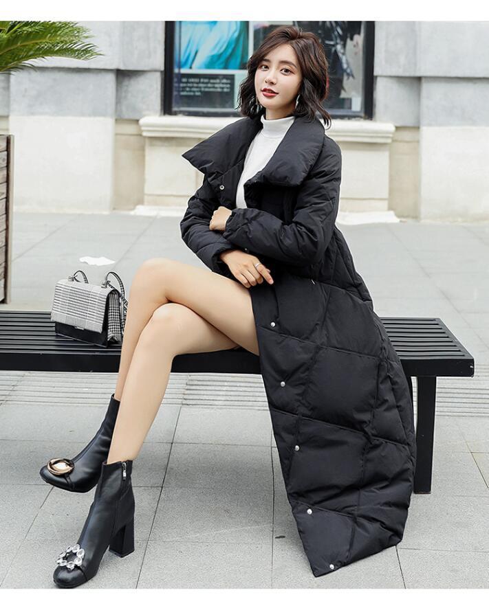 Veste d'hiver femmes nouvelle dame hiver chaud manteau femmes Slim blanc canard doudoune longue vers le bas Parka femme ver 201201