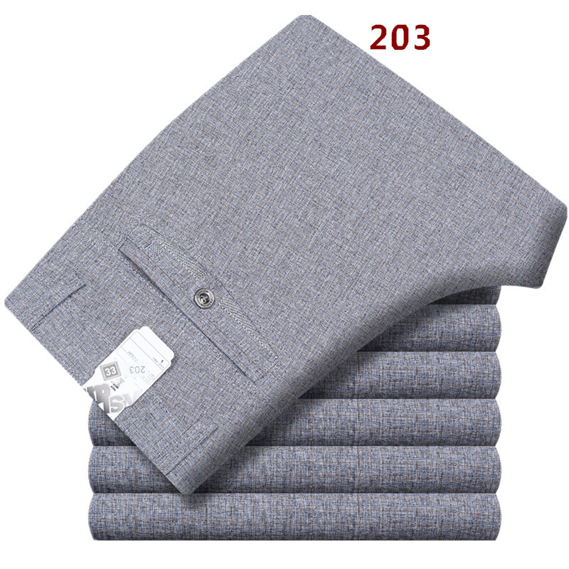 Spring summer Suit Pants For Men Loose Men Dress Pants Classic Straight Formal Mens Business Thin Linen Trousers Size 30-42 201106