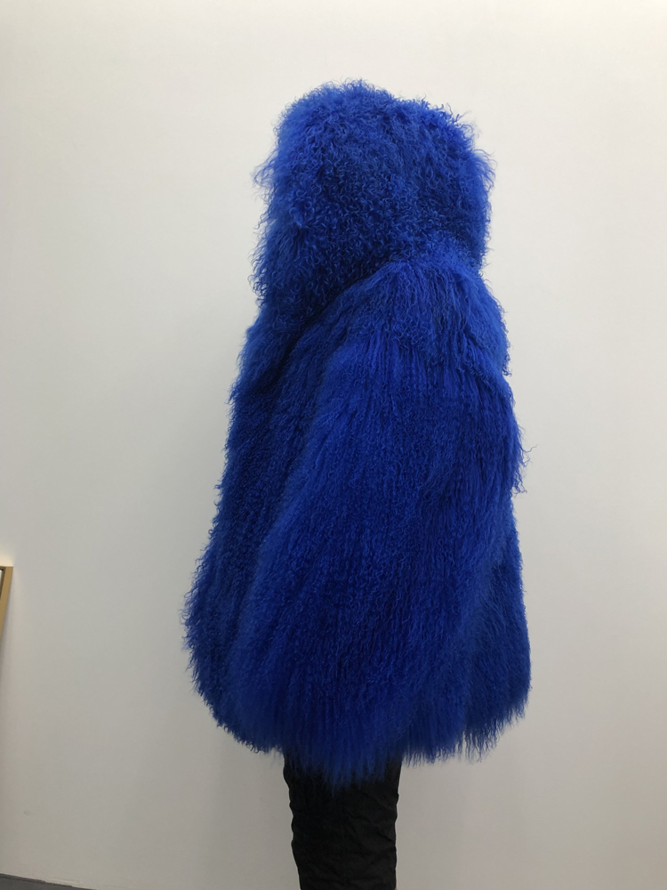 Men's real mongolian sheep fur coat hooded warm winter outerwear lapel beach wool fur overcoat long sleeve Jacket LJ201030