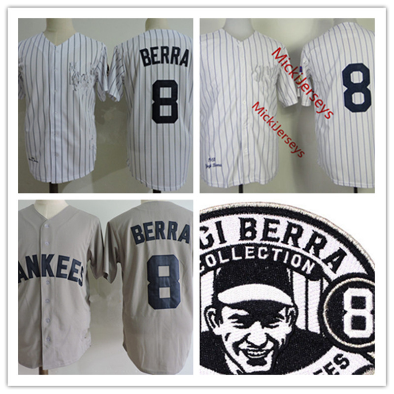 Mens #8 Yogi Berra Baseball Jerseys Stitched white grey Yogi Berra retirement Patch Jersey S-3XL, Black
Mens #8 Yogi Berra Baseball Jerseys Stitched white grey Yogi Berra retirement Patch Jersey S-3XL, Black
