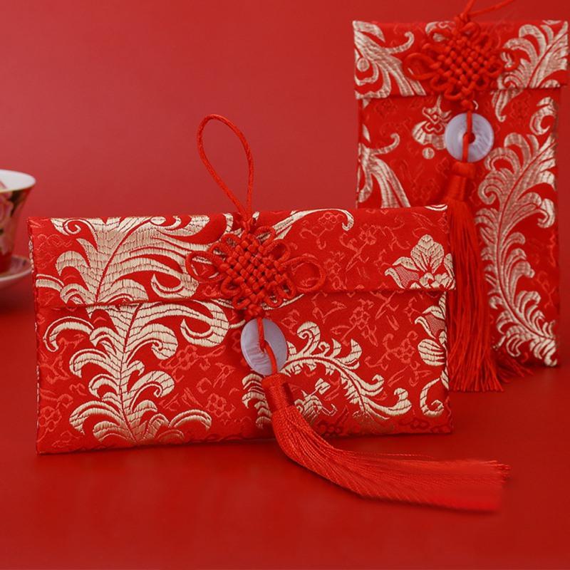 Chinese Red Envelope Wedding Gift Bag Exquisite Floral Money Pocket High-grade Brocade Tassel Knot Cloth Art Bags
Chinese Red Envelope Wedding Gift Bag Exquisite Floral Money Pocket High-grade Brocade Tassel Knot Cloth Art Bags