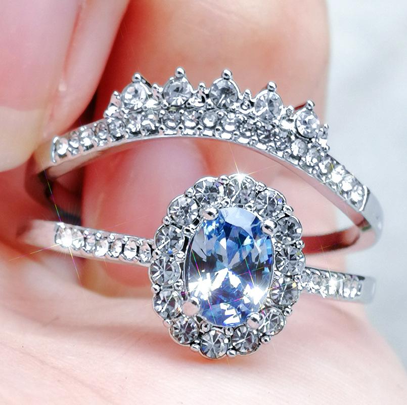 Wedding Rings Couple Lake Blue CZ Stone Set For Women Silver Color Crystal Engagement Party Ring Luxury Jewelry Accessories Gift
Wedding Rings Couple Lake Blue CZ Stone Set For Women Silver Color Crystal Engagement Party Ring Luxury Jewelry Accessories Gift