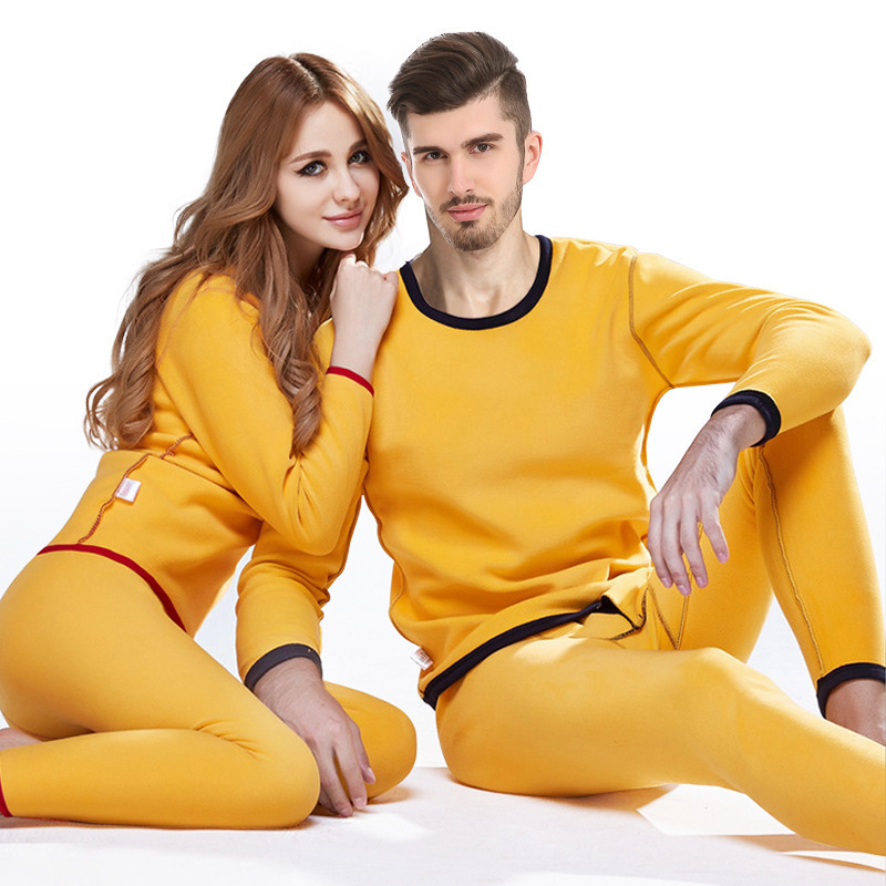 Thermal Underwear men Winter Women Long Johns sets fleece keep warm in cold weather size L to 6XL 201023