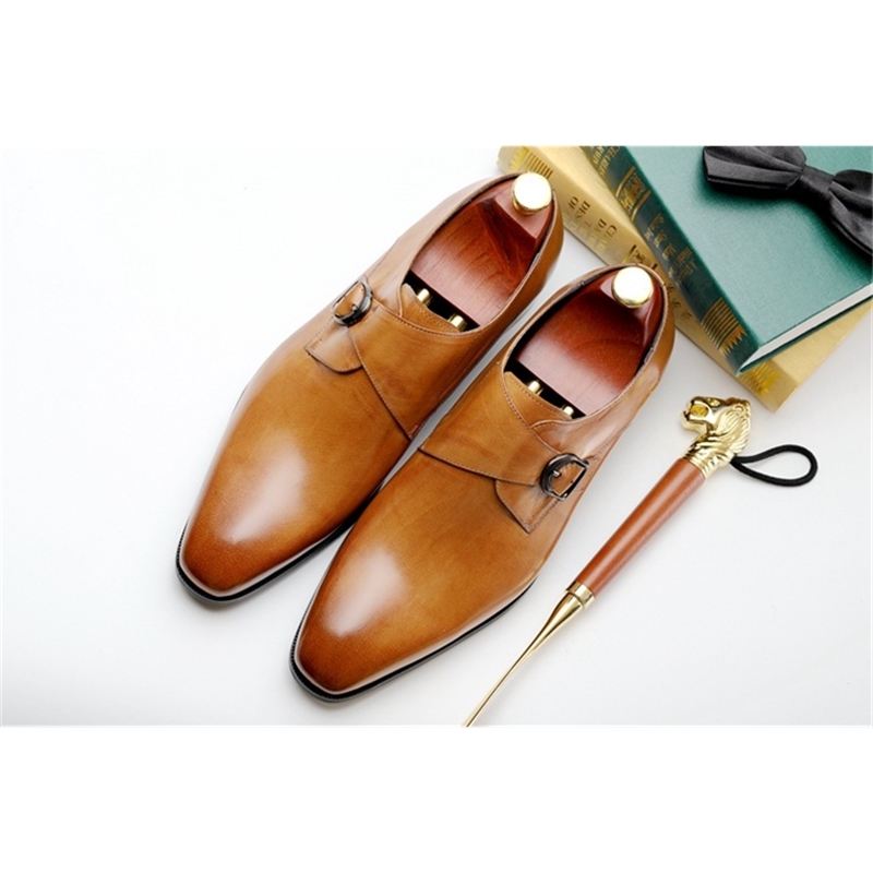 2020 Men's Dressed Suits Luxury Bullock Leather Genuine Slip Shoes Akj0, The picture