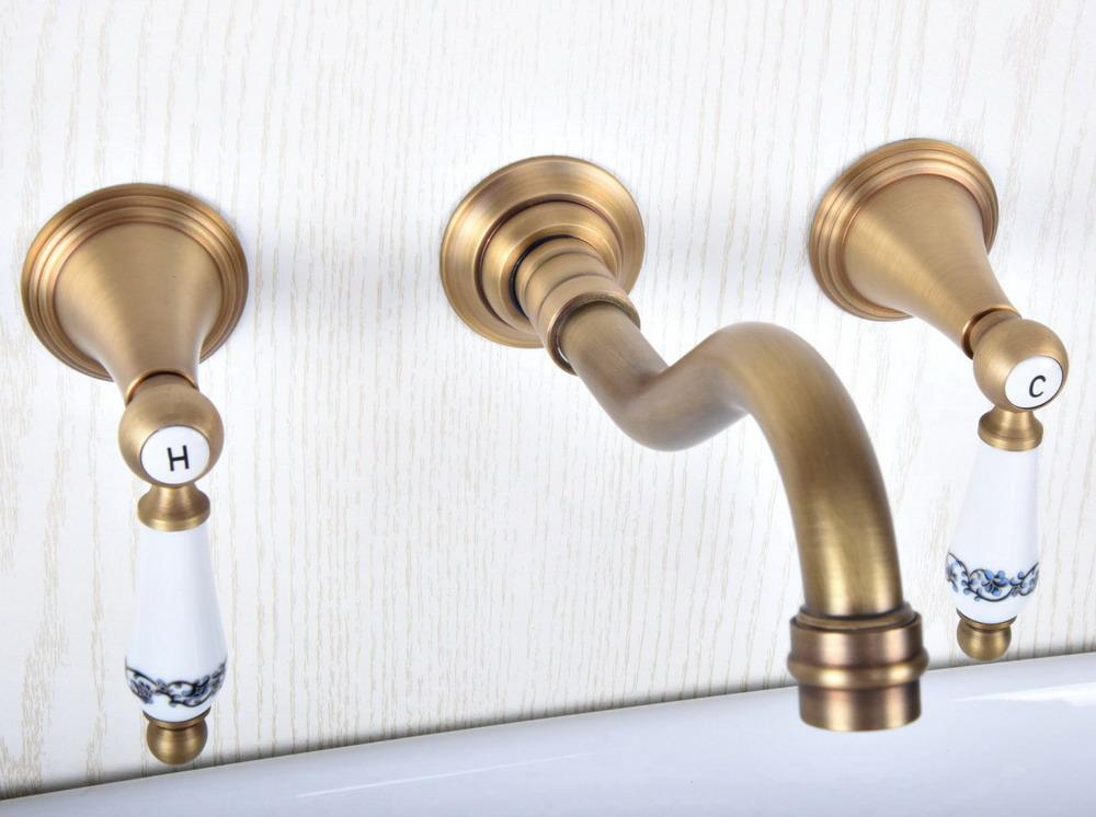 Antique Brass Widespread Wall-Mounted Tub 3 Holes Dual Ceramic Handles Kitchen Bathroom Tub Sink Basin Faucet Mixer Tap asf515
Antique Brass Widespread Wall-Mounted Tub 3 Holes Dual Ceramic Handles Kitchen Bathroom Tub Sink Basin Faucet Mixer Tap asf515