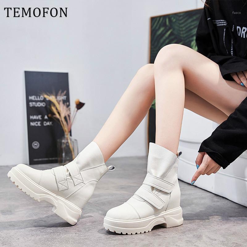 TEMOFON 2020 autumn winter platform boots women British Thick bottom women genuine leather ankle boots black white shoes HVT14461, Black no plush
TEMOFON 2020 autumn winter platform boots women British Thick bottom women genuine leather ankle boots black white shoes HVT14461, Black no plush