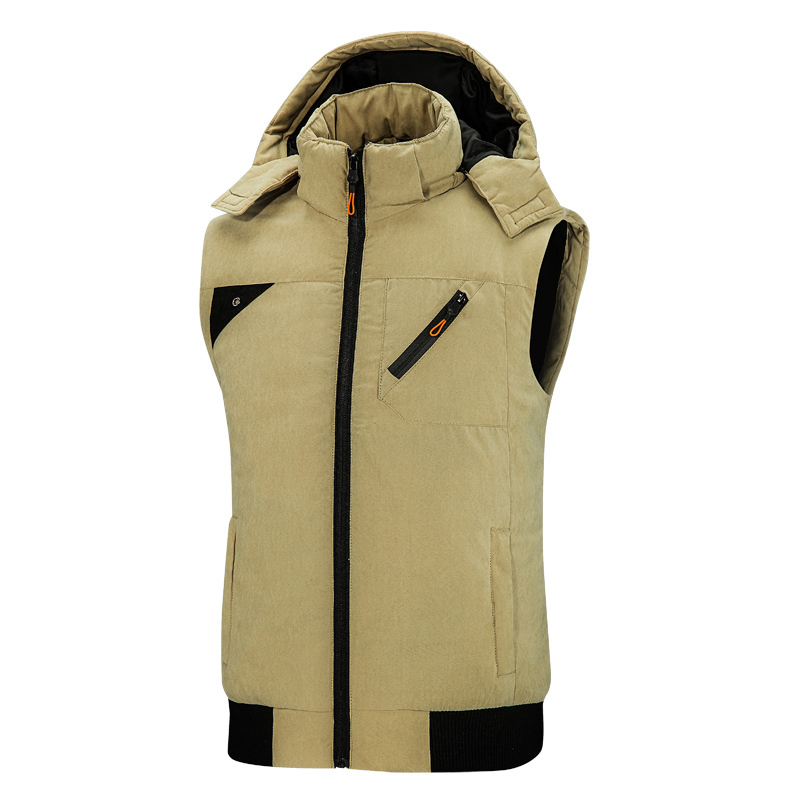 Fashion Men's Vest Casual Hat Detachable Jacket Men Winter Sleeveless Hooded Coats Male Slim Fit Winter Vests Overcoats Man 201128