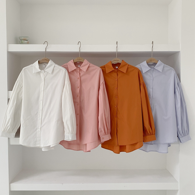 2021 spring new Korean version of solid color shirt long-sleeved straight loose pleated shirt female design sense niche versatile top, White
2021 spring new Korean version of solid color shirt long-sleeved straight loose pleated shirt female design sense niche versatile top, White