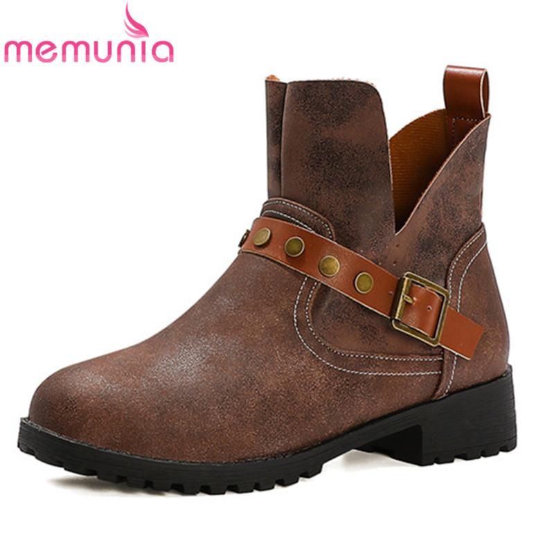 MEMUNIA big size 46 low heel casual shoes European Style cowboy western boots rivet buckle autumn winter ankle boots woman, Black
MEMUNIA big size 46 low heel casual shoes European Style cowboy western boots rivet buckle autumn winter ankle boots woman, Black