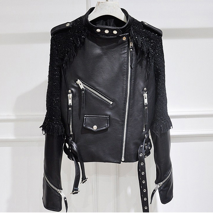 Women Autumn Zipper Casual Real Leather Jacket Soft Solid Motorcycle Sheepskin Jacket Fashion Streetwear Lady Slim Jacket 201030