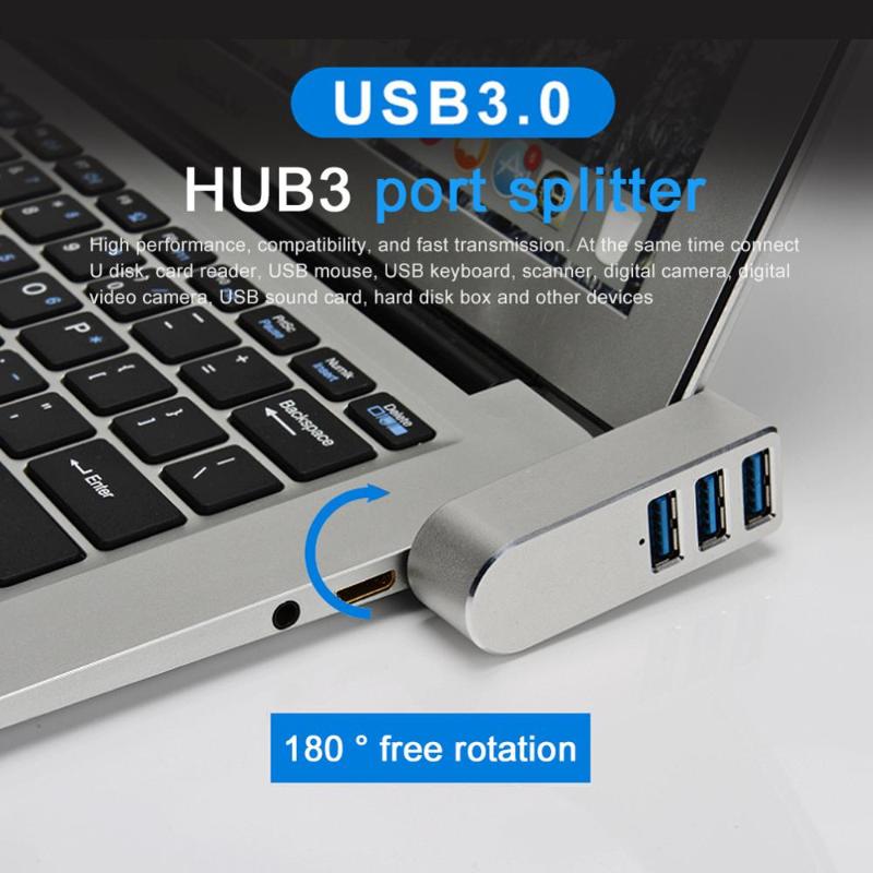 3 Ports USB Hub High Speed Aluminum Alloy Rotatable Splitter Plug and Play Bus Powered
3 Ports USB Hub High Speed Aluminum Alloy Rotatable Splitter Plug and Play Bus Powered